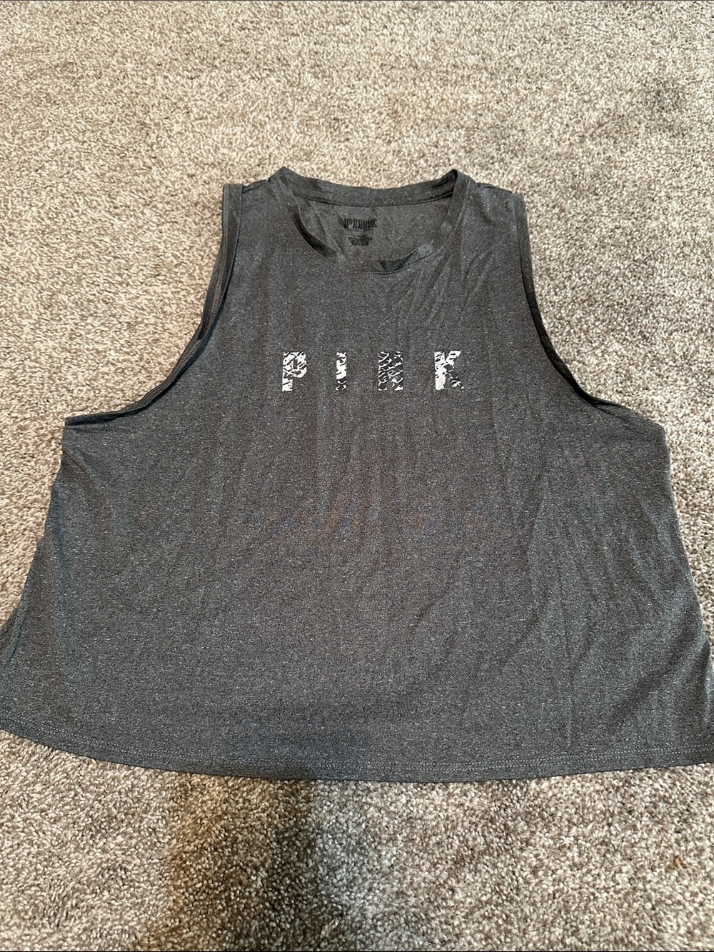 PINK Victoria's Secret Grey Logo Tee